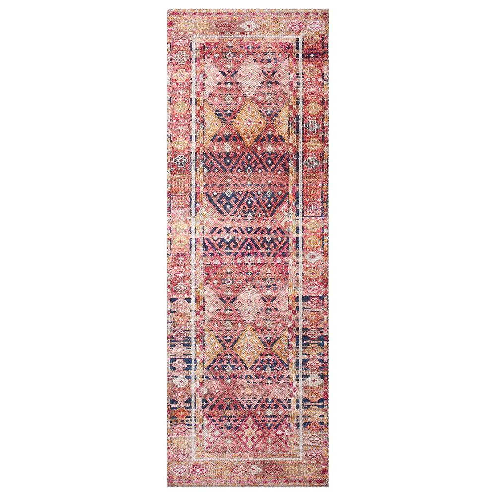 Loloi II Layla  2" x 5" Magenta and Multicolor Area Rug, , large