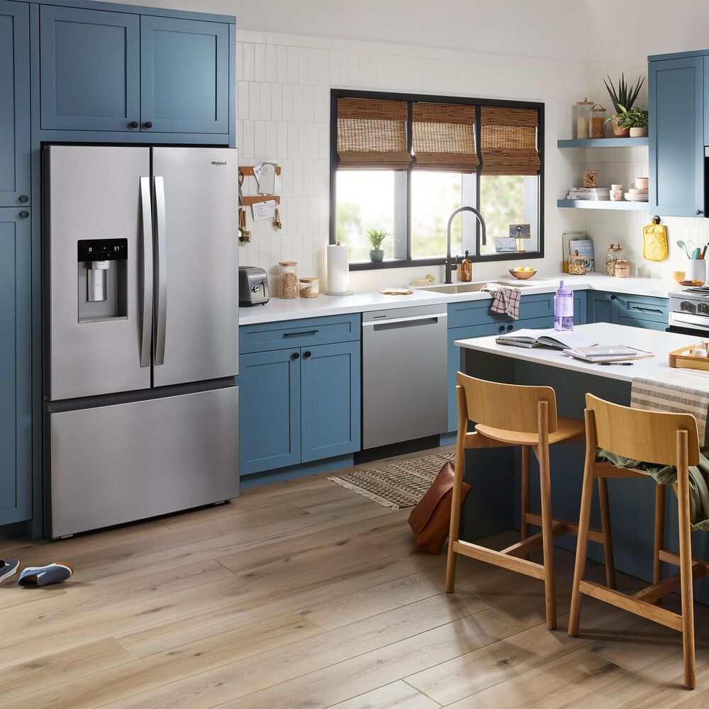 Whirlpool 23.4 Cu. Ft. Counter Depth 3-Door French Door Refrigerator in Fingerprint-Resistant Stainless, , large