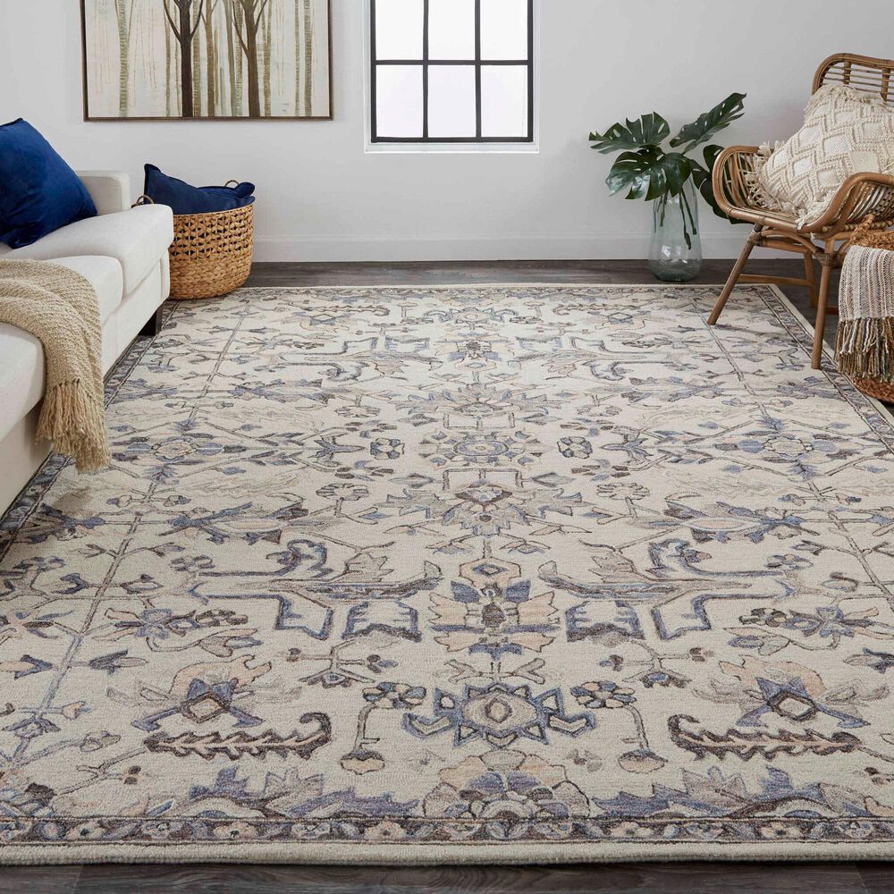 Feizy Fallon 9&#39; x 12&#39; Ivory and Gray Area Rug, , large