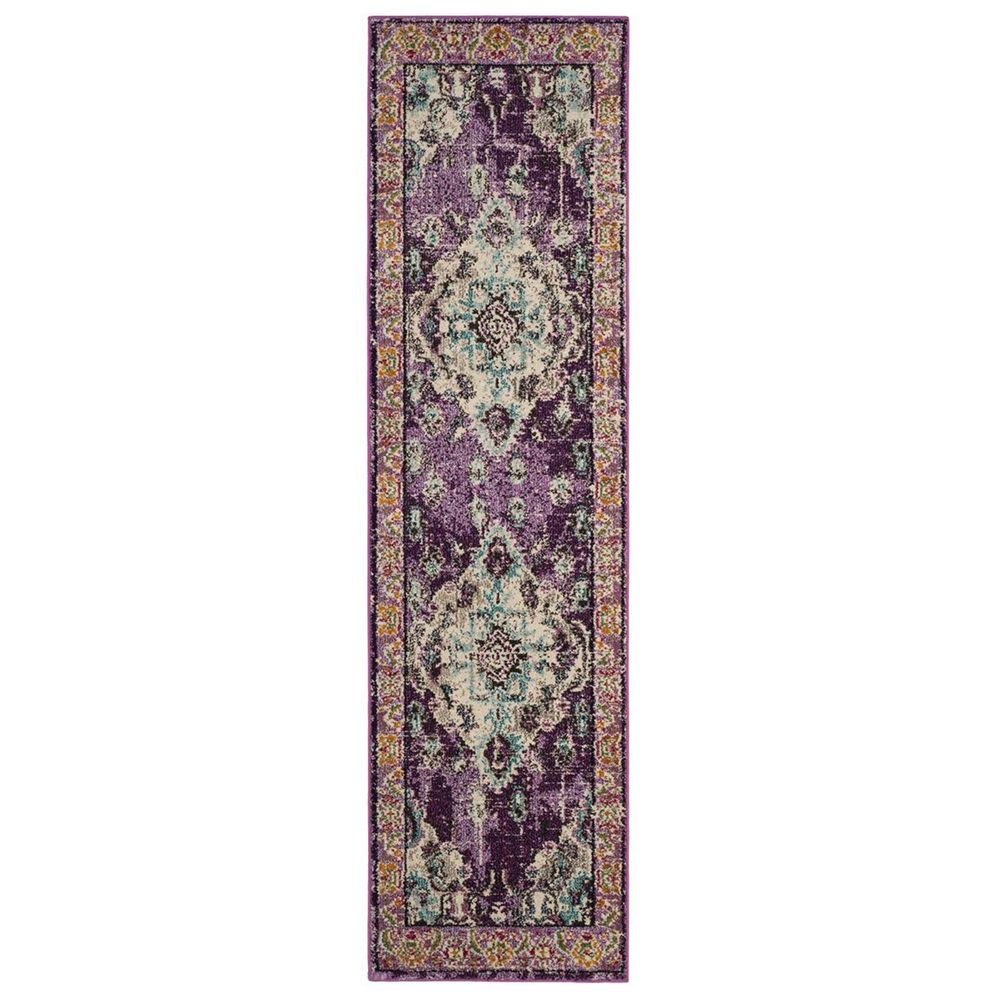 Safavieh Monaco MNC243L-210 2&#39;2&quot; x 10&#39; Violet/Light Blue Runner, , large