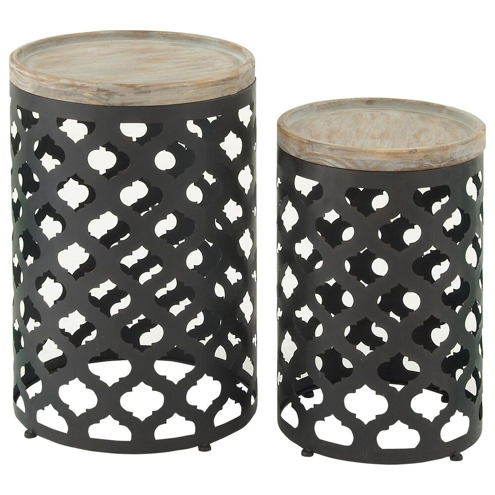Maple and Jade Assorted Accent Tables in Black (Set of 2), , large