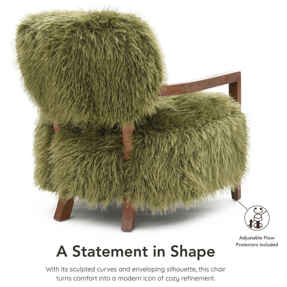 Furniture of America Lumir Long-Haired Accent Chair in Green, , large
