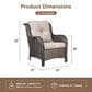 Sunwell Garden Patio Chair with Brown Frame in Beige (Set of 2), , large
