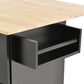 HOMLUX 53" Rolling Mobile Kitchen Island with Solid Wood Top and Locking Wheels in Black, , large