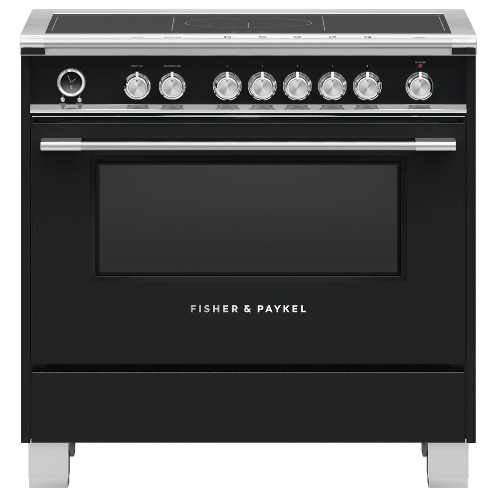 Fisher and Paykel 36" Classic Induction Range with 5 Burners in Black, , large