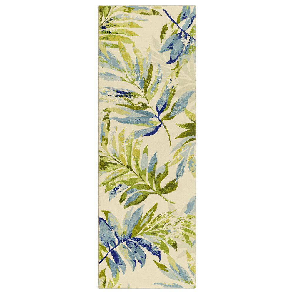 Surya Erin ERN-2312 2"6" x 7"6" Cream, Lime, Green and Aqua Runner, , large