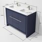 Lexora Home Lafarre 48" Double Bathroom Vanity in Navy Blue with 2 cm White Quartz Top and Rectangular Sinks, , large