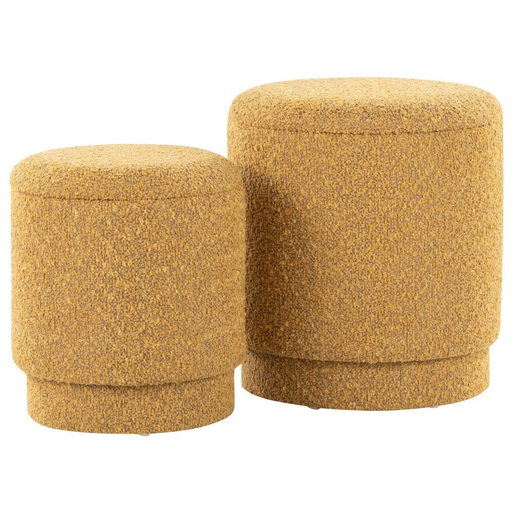 Lumisource Marla 2-Piece Upholstered Ottoman Set in Yellow, , large