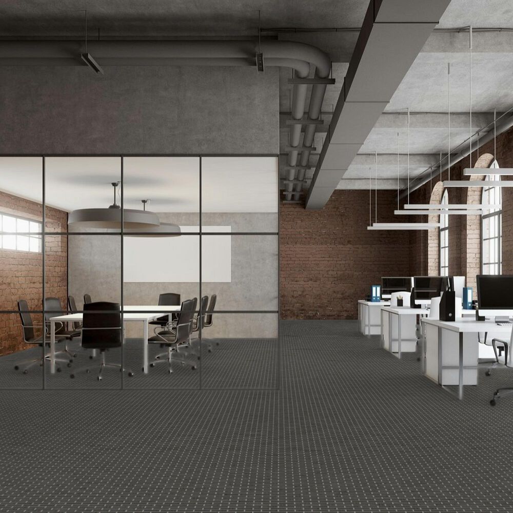 Emser Savvy Pewter 1" x 3" on 11" x 12" Glazed Porcelain Mosaic Sheet, , large