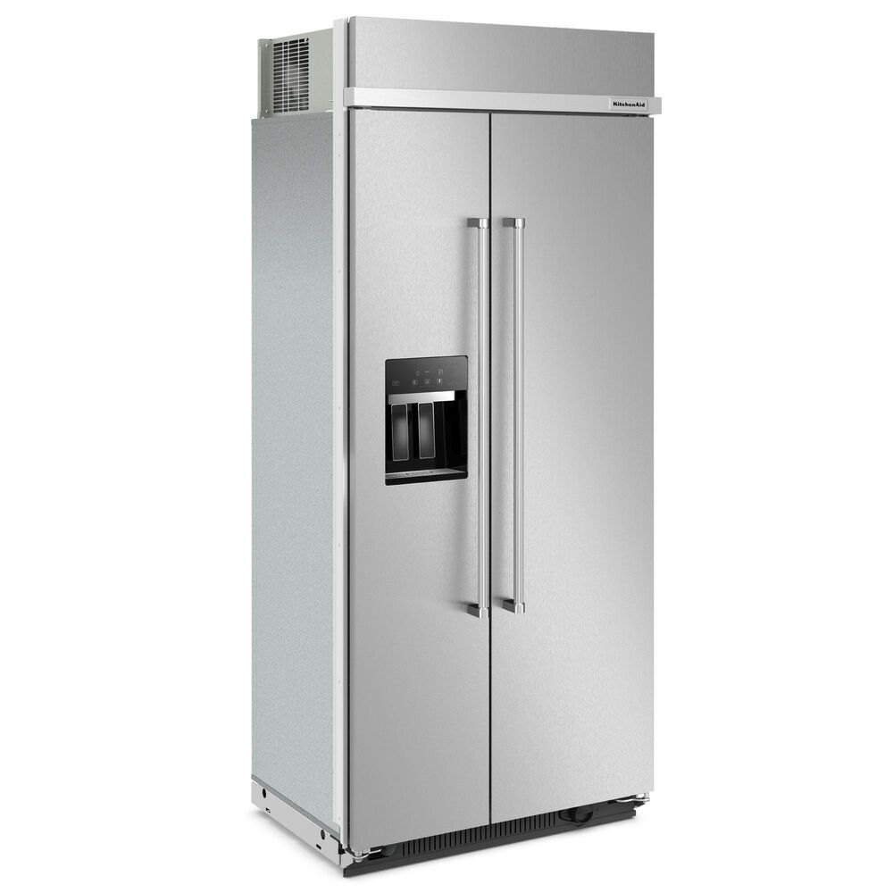 KitchenAid 20.8 Cu. Ft. Built-In Side by Side Refrigerator in Stainless Steel, , large