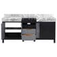 Lexora Home Zilara 72" Double Bathroom Vanity in Black and Grey with 11 cm Castle Grey Marble Top and Rectangular Sinks, , large