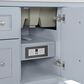 James Martin Vanities Breckenridge 36" Single Bathroom Vanity in Serenity Blue with 3 cm Victorian Silver Quartz Top and Rectangular Sink, , large