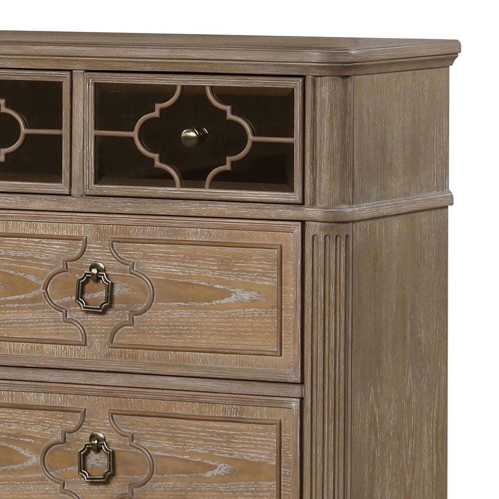 Furniture of America Lyris 7-Drawer Dresser and Mirror in Rustic Oak, , large