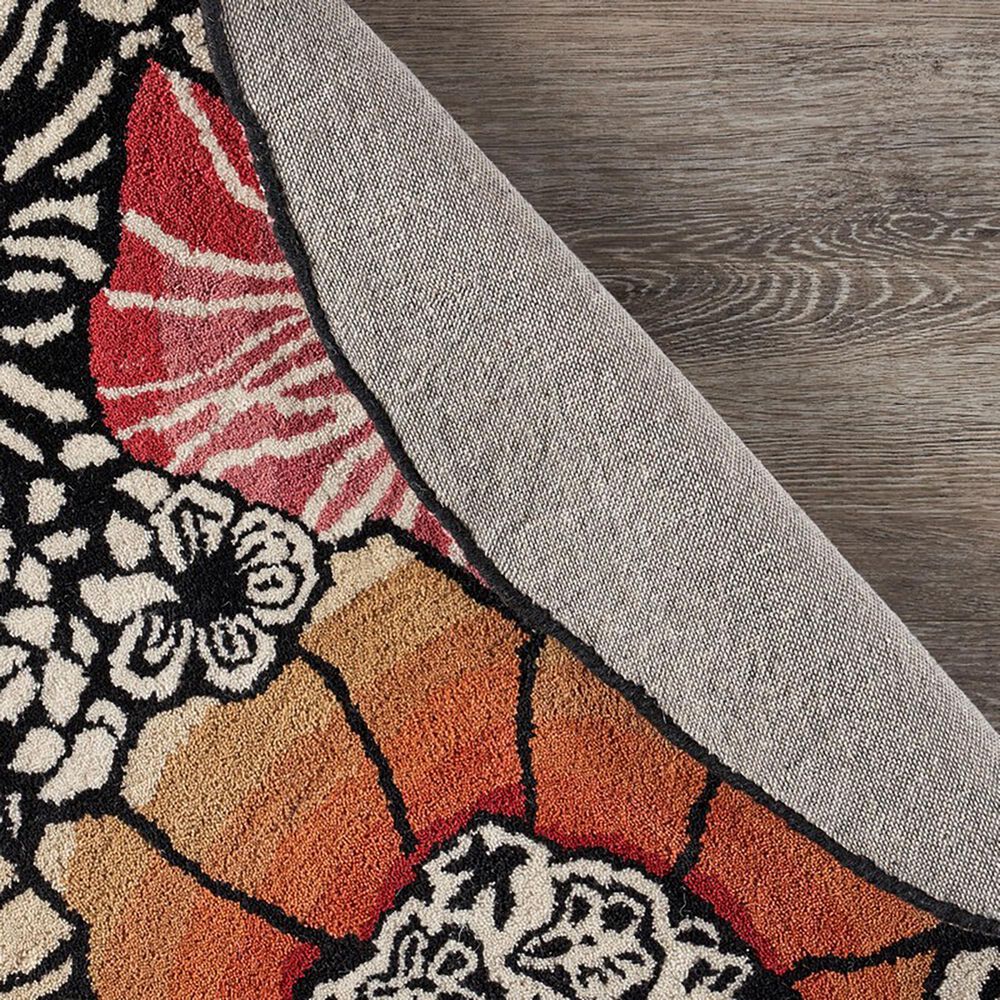 L&amp;R Resources Sinuous Spring Blossoms 4&#39; Scalloped Multicolor Area Rug, , large