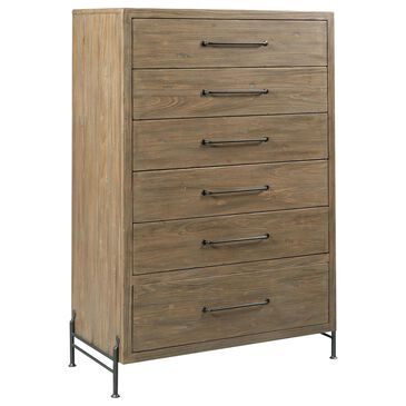 Kincaid Modern Forge Stevens 6 Drawer Chest in Sandy Brown Poplar, , large