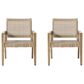 Hearth and Haven Outdoor Wood and Flat Wicker Club Chair in Light Brown (Set of 2), , large