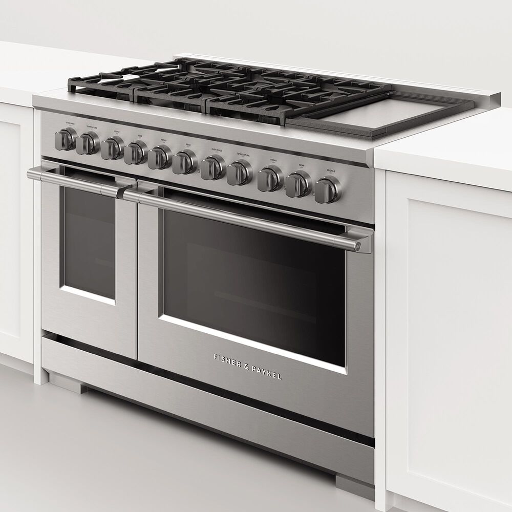 Fisher &amp; Paykel 48&quot; Freestanding Liquid Propan Gas Range with 6 Burners and Griddle in Stainless Steel, , large