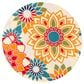 Safavieh Cabana CBN328A 5"3" Round Ivory and Orange Indoor/Outdoor Area Performance Rug, , large