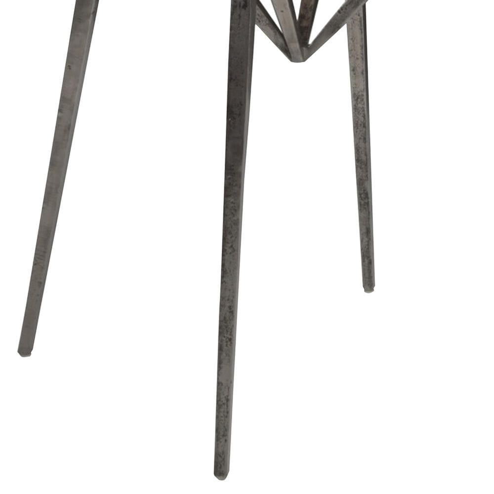 Artistica Metal Alfie End Table in Antique Iron, White and Gray, , large