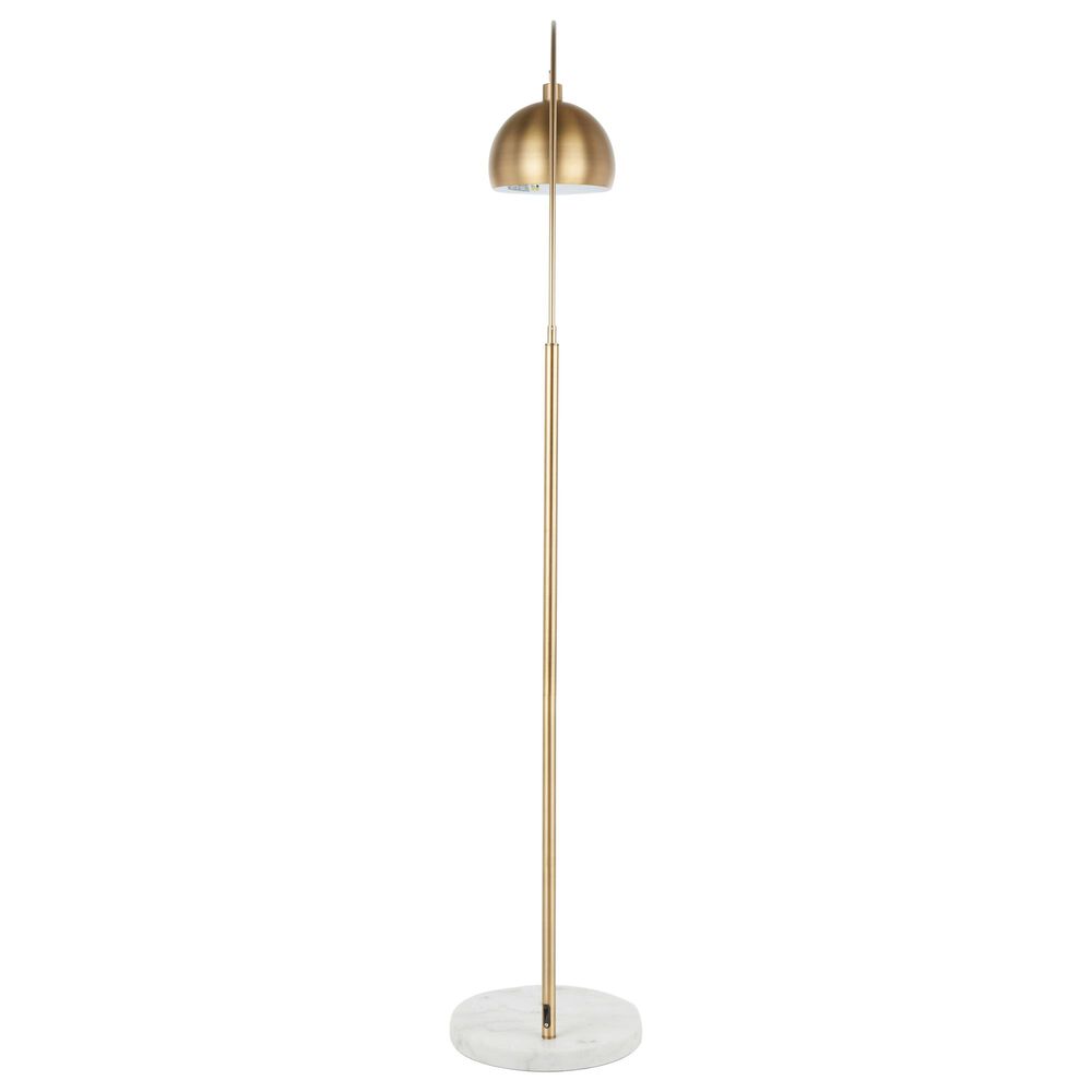 Lumisource Salon Floor Lamp in White and Antique Brass, , large