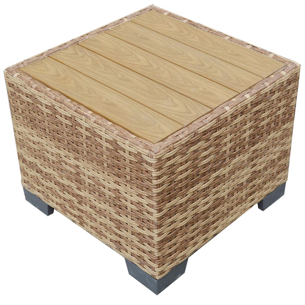 Plank and Hide Laredo End Table in Light Brown, , large