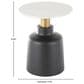 Maple and Jade Pedestal End Table with Faux Marble Top in Matte Black, White and Gold, , large