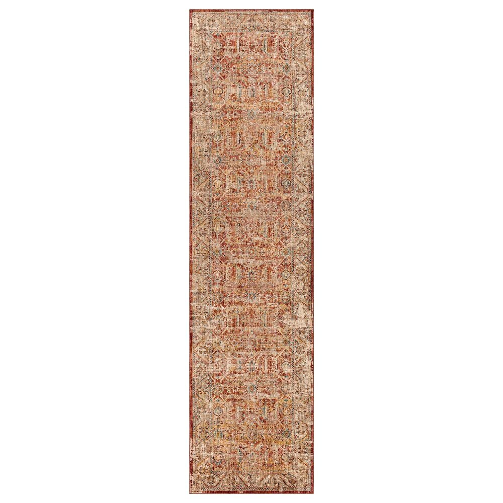 Surya Aspendos 2"7" x 7"3" Rust, Burgandy, Dusty Pink, Demin, Wheat, Taupe, Gray, Black and Cream Runner, , large