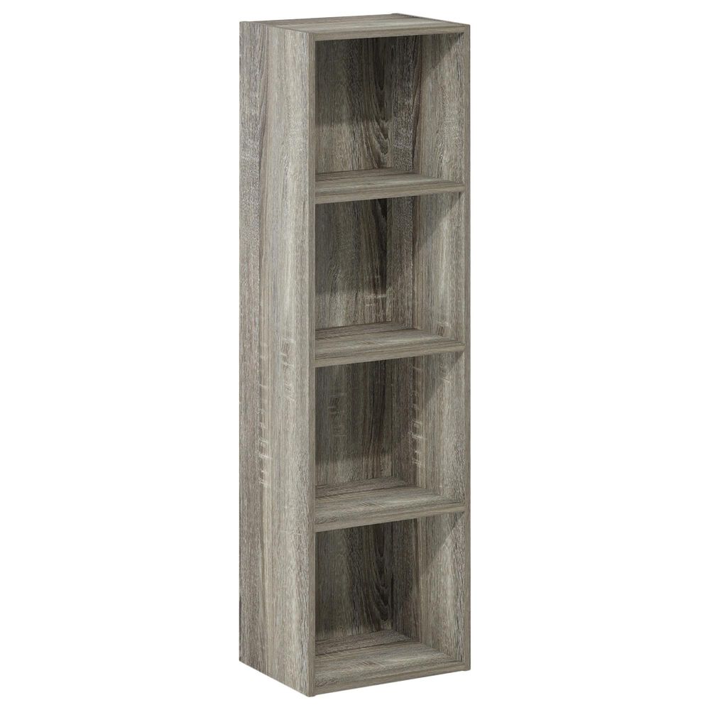HOMLUX 4-Tier Open Shelf Display Organizer Bookcase in French Oak, , large