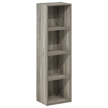 Homlux 4-Tier Open Shelf Display Organizer Bookcase in French Oak, , large