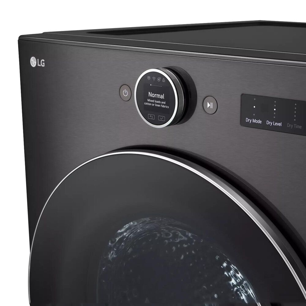 LG 7.8 Cu. Ft. Front Load Electric Dryer with Dual Inverter Heat Pump in Black Steel, , large