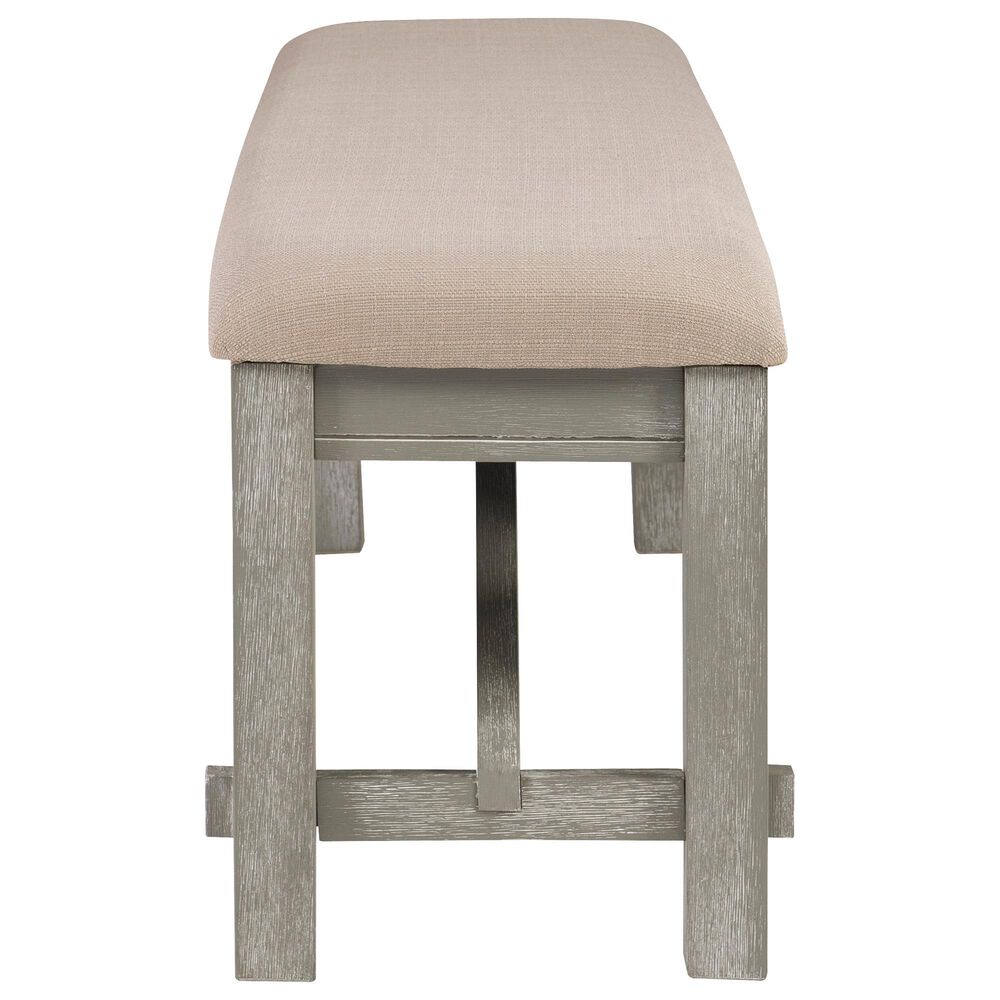 Linon Home Decor Turino Padded Dining Bench in Weathered Grey, , large