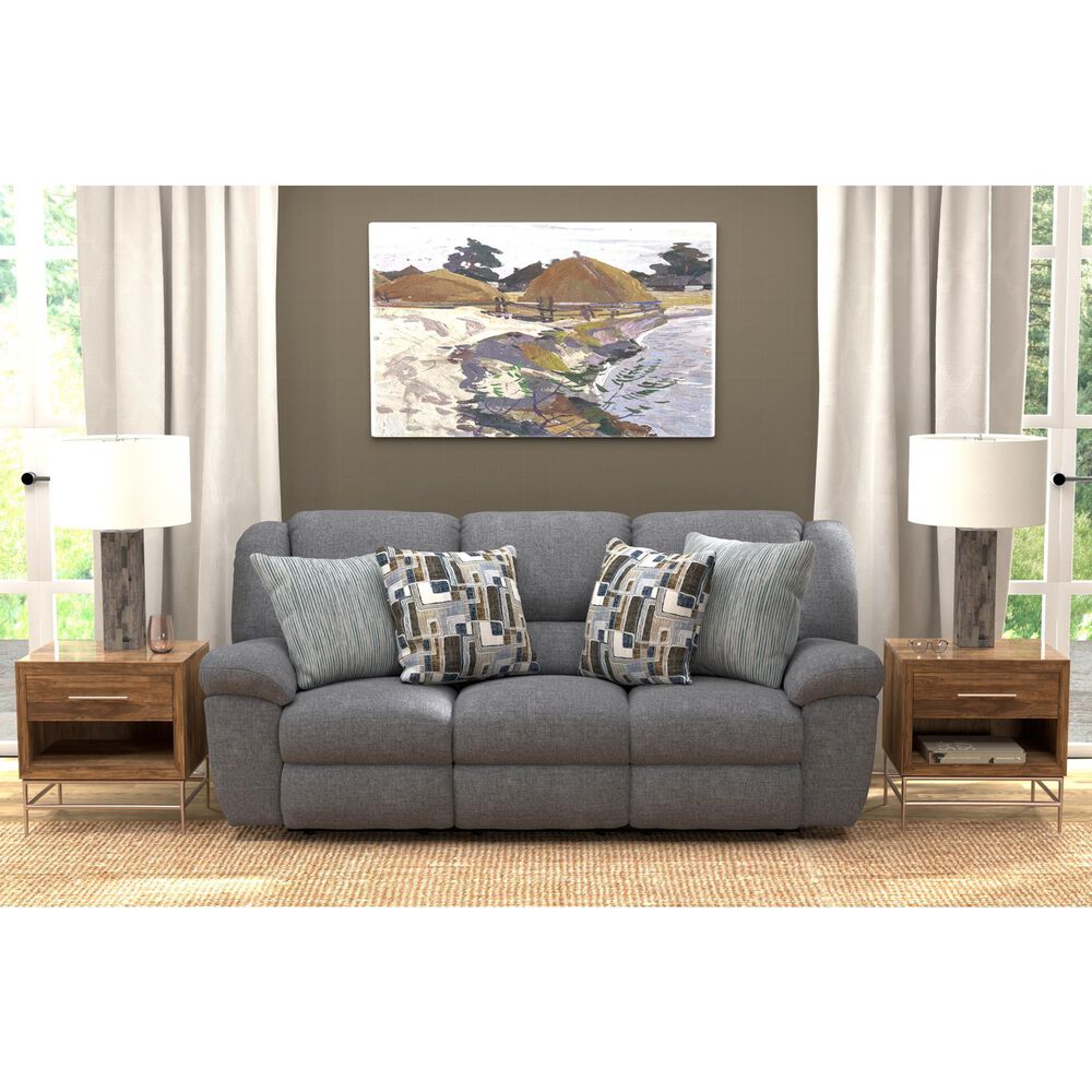 Catnapper Trifecta Power Reclining Sofa with Drop Down Table in Smoke, , large