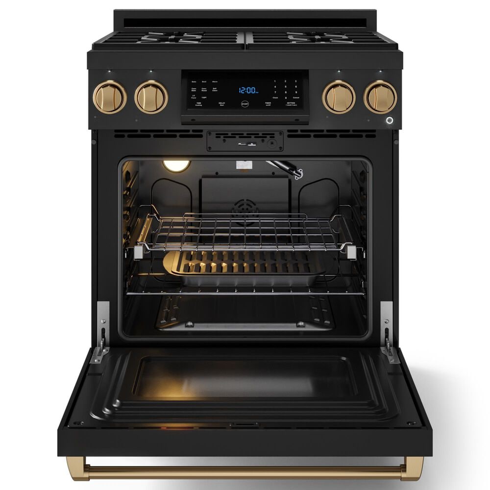 Thor Kitchen Gordon Ramsay 4.55 Cu. Ft. 30&quot; Professional Natural Gas Range with Bronze Handle Kit in Black, , large