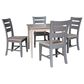 International Concepts 5-Piece 36" Dining Set in Graywashed and Clay Taupe, , large