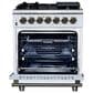 Forno Massimo 30" Freestanding Dual Fuel Range in White, , large