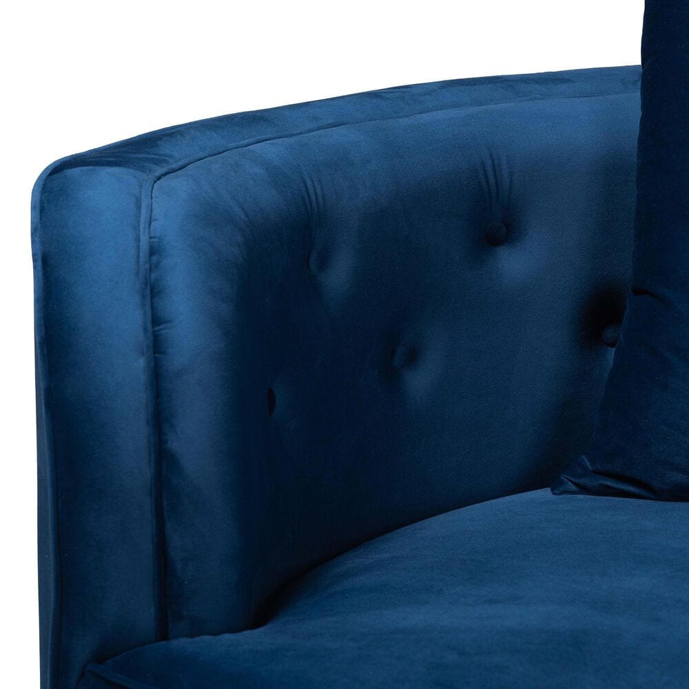 Baxton Studio Deserae Stationary Sofa in Navy Blue Velvet, , large