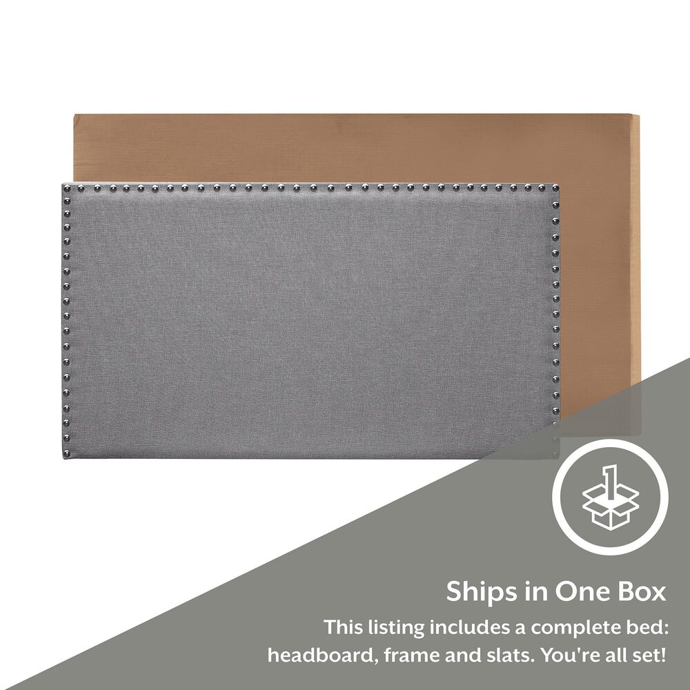 The Monday Company Twin Upholstered Bed in Gray, , large