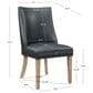 Linon Home Decor Adler Side Chair with Navy Faux Leather Cushion in Natural, , large