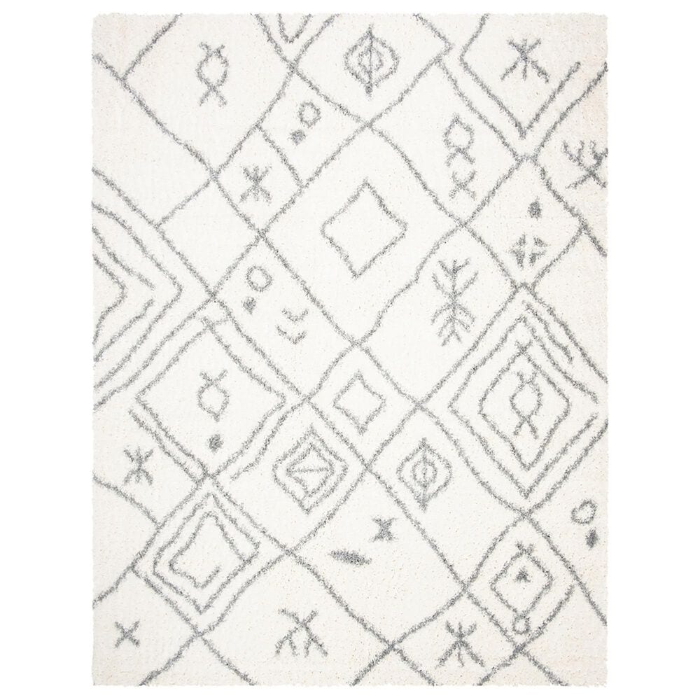 Safavieh Parma Shag PMA583A 8" x 10" Cream and Grey Area Rug, , large