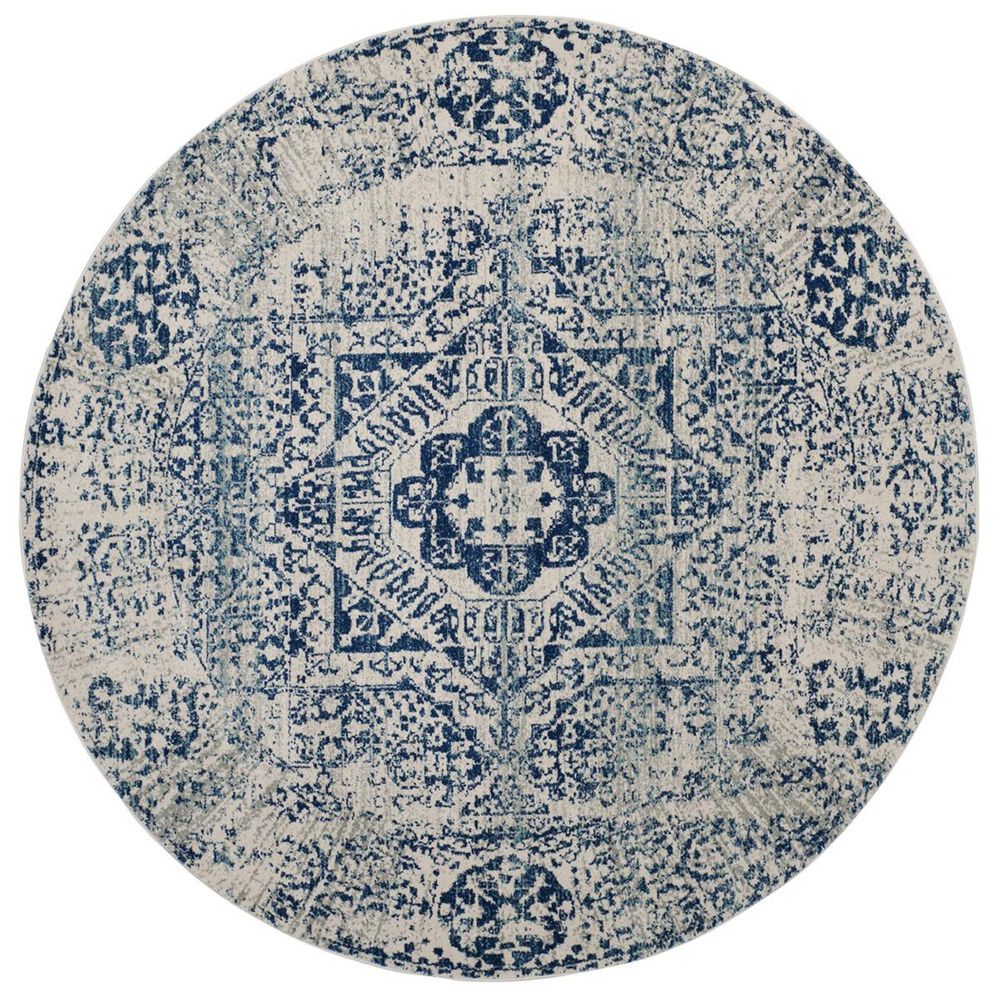 Safavieh Evoke EVK260C-5R 5&#39;1&quot; Round Ivory/Blue Area Rug, , large