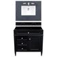 James Martin Vanities Brittany 36" Single Bathroom Vanity in Black Onyx with 3 cm Charcoal Soapstone Quartz Top and Rectangle Sink, , large
