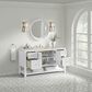 James Martin Vanities Breckenridge 60" Single Bathroom Vanity in Bright White with 3 cm Victorian Silver Quartz Top, Rectangular Sink and FreePower Wireless Charger, , large