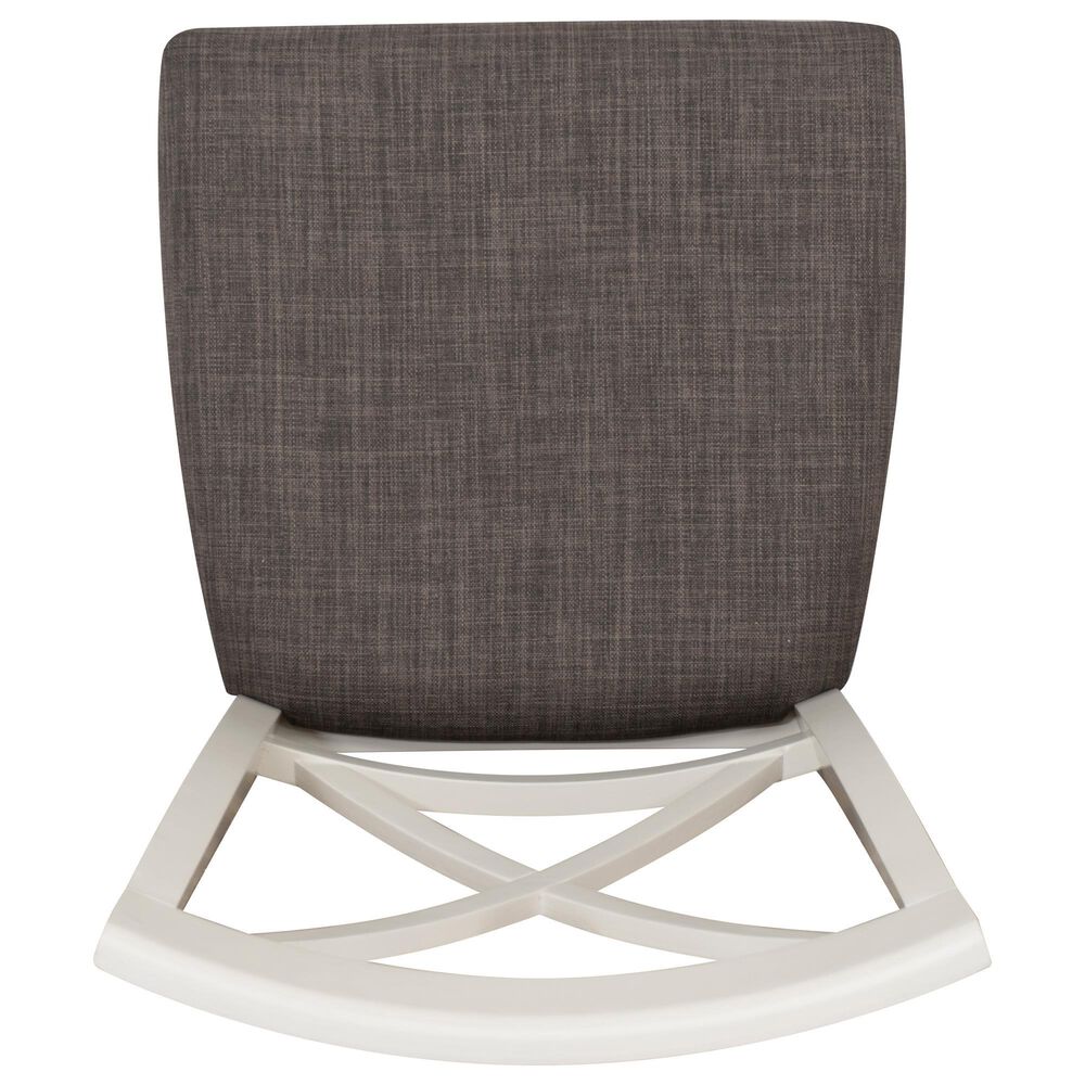 Linon Home Decor Jane Side Chair with Taupe Cushion in Vanilla White, , large