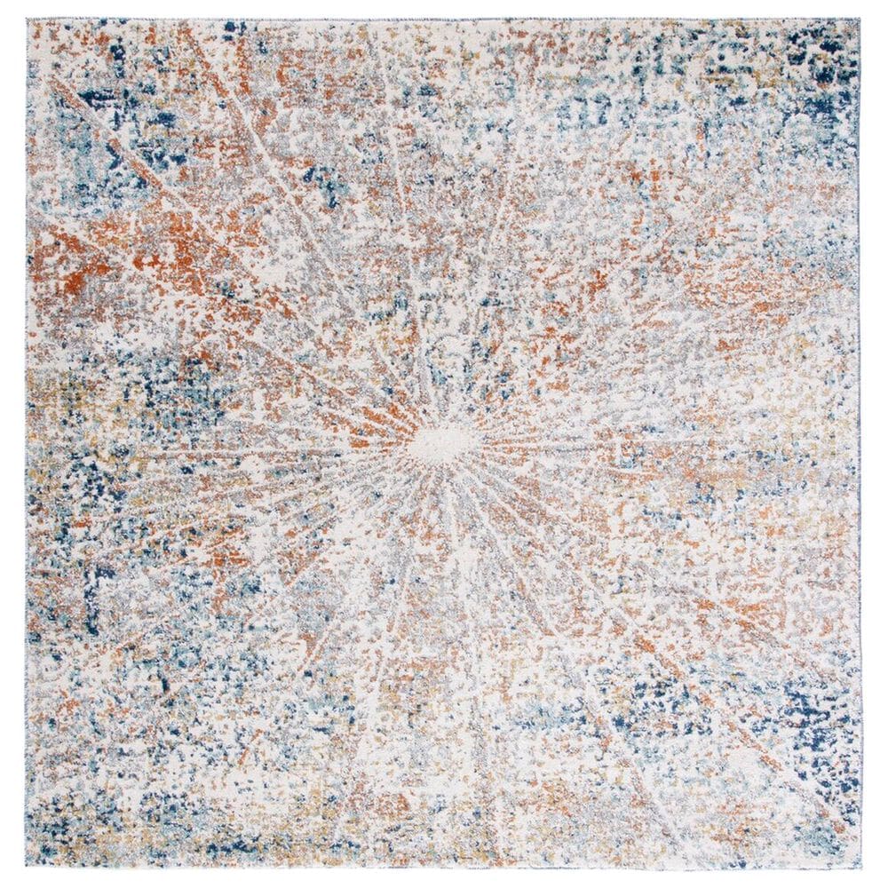Safavieh Aston ASN728 6"7" Square Ivory and Navy Area Rug, , large