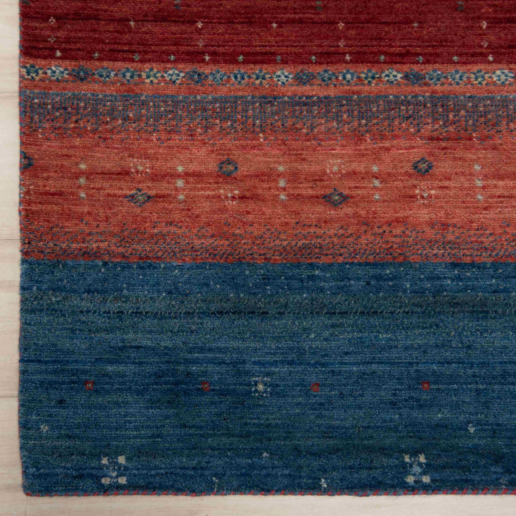 RIZZY Spectrum Dark Blue, Green, Red, Rust and Ivory 3' x 5' Area Rug