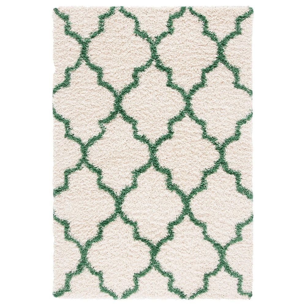 Safavieh Venus Shag 4" x 6" Ivory and Green Area Rug, , large