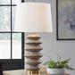 Ashley Jyllyard Poly Table Lamp in Light Brown and Gold, , large