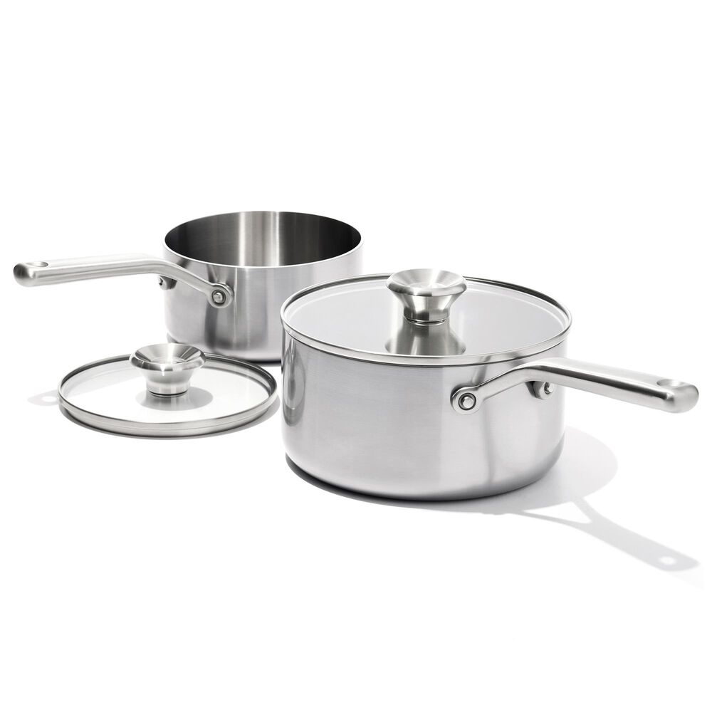 Green Pan Mira 4-Piece Saucepan Set in Stainless Steel, , large