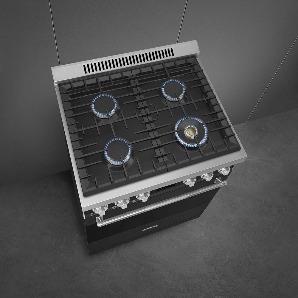 SMEG Professional 30" Gas Range in Matte Black, , large