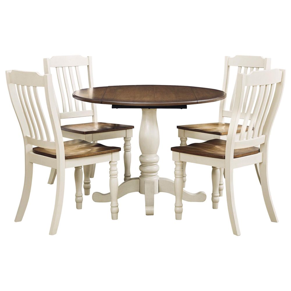 Ashley Wirloni 5-Piece Round Dining Set in Antique White and Brown, , large